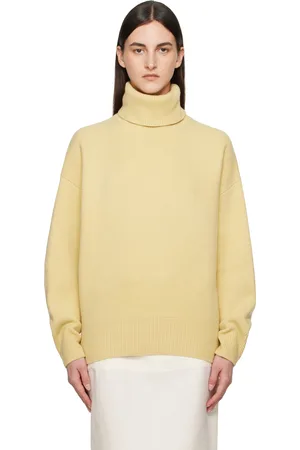 Totême Yellow Double-Knit Turtleneck