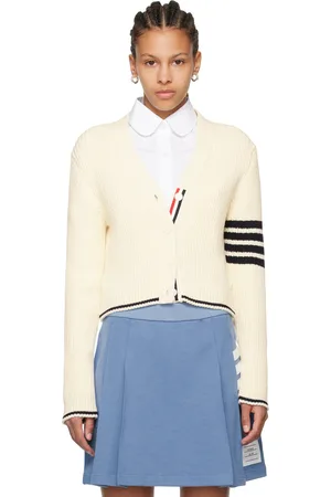 Thom Browne Off-White 4-Bar Cardigan