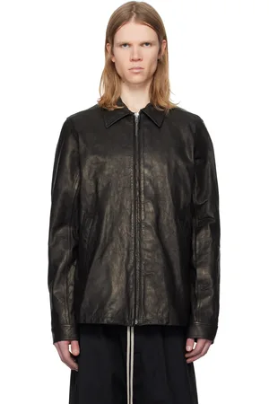 Rick Owens Black Hollywood Brad Leather Jacket
