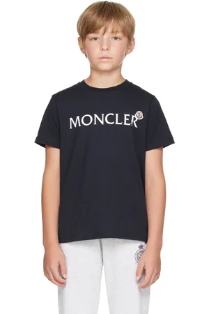 Moncler Kids Navy Printed Logo T-Shirt