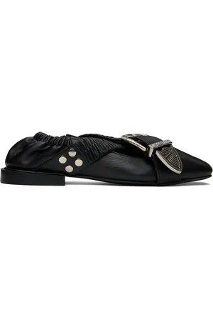 TOGA PULLA SSENSE Exclusive Black Cross Strap Ballerina Flats
