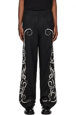 Bluemarble Black Hand Embroidered Trousers