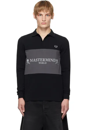 MASTERMIND JAPAN Black Fred Perry Edition Logo Panel Polo
