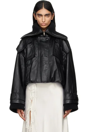 Chloé Black Cropped Leather Jacket
