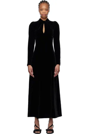 Ganni Black Velvet Maxi Dress
