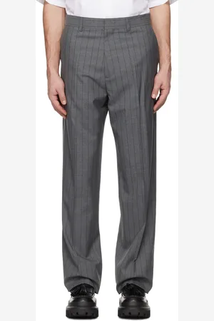 Moschino Gray Wool Pinstripe Trousers