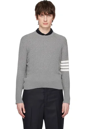 Thom Browne Gray 4-Bar Sweater