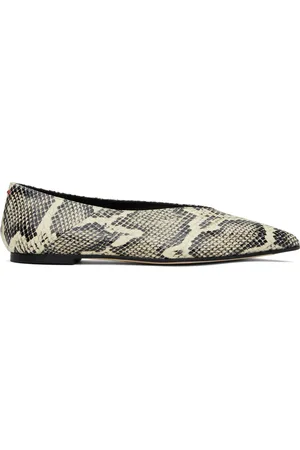 Aeyde Beige & Black Moa Leather Ballerina Flats