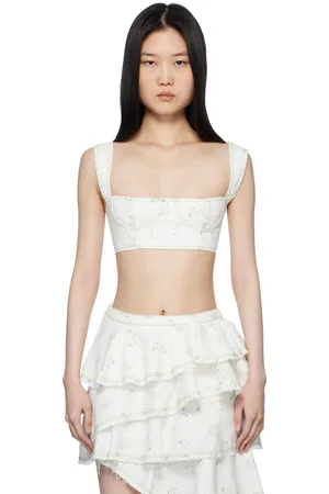 yuhan wang SSENSE Exclusive White Denim Top