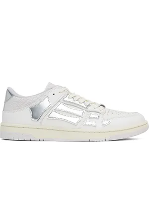 AMIRI White & Silver Metallic Skel Top Sneakers