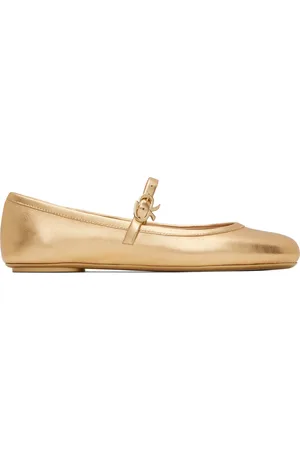 Gianvito Rossi Gold Carla Ballerina Flats