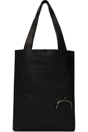 YOHJI YAMAMOTO Black Soft Leather Clasp Tote