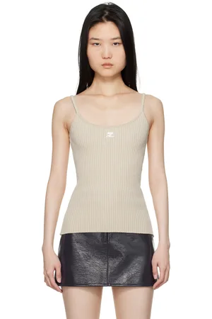 Courrèges Beige Reedition Knit Tank Top