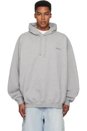 Vetements Gray Embroidered Logo Oversized Hoodie