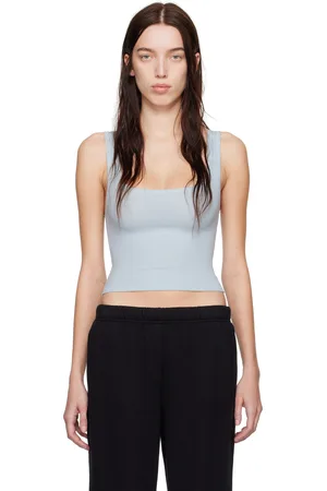SKIMS Blue Cotton Rib Tank Top