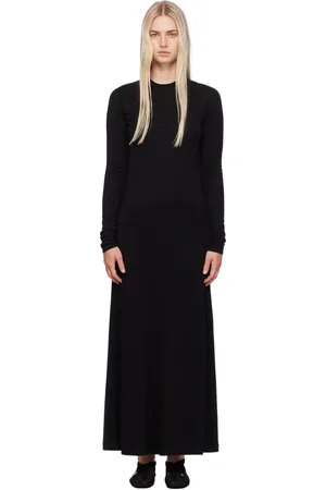 Totême Black Long-Sleeve Maxi Dress