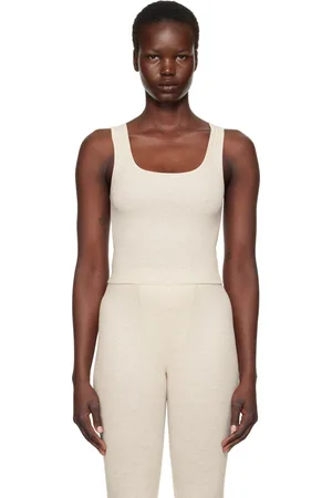 SKIMS Beige Cotton Rib Tank Top