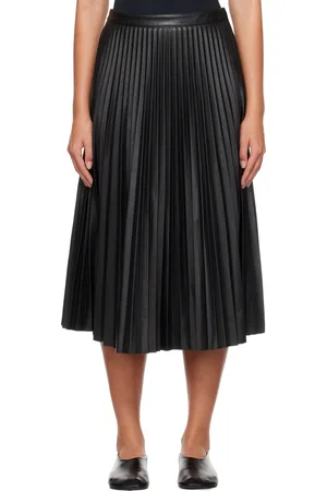 Proenza Schouler Black White Label Faux-Leather Midi Skirt