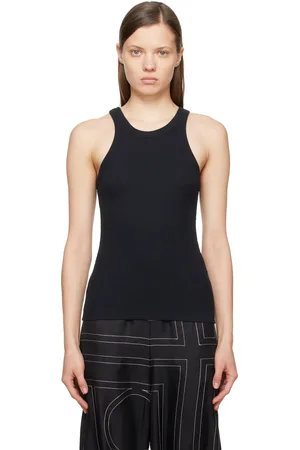 Totême Black Curved Rib Tank Top