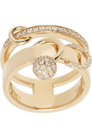 Rainbow K Gold Double Piercing Ring