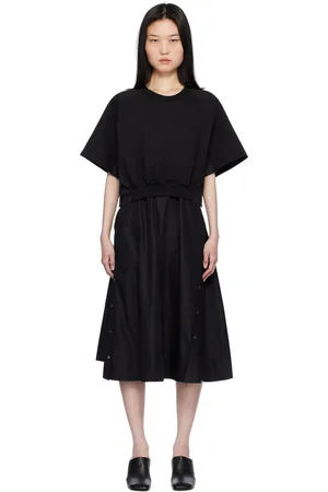 3.1 Phillip Lim Short Sleeve French Terry Combo Midi Dress