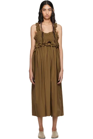 Cecilie Bahnsen Brown Giovanna Midi Dress