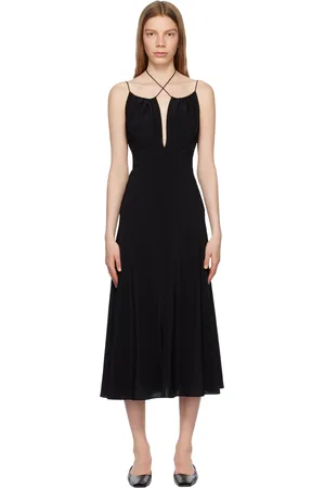 Totême Black Gathered Maxi Dress