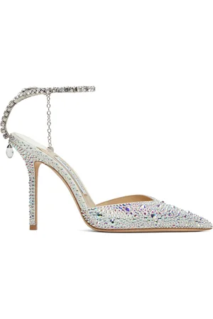 Jimmy Choo Silver Saeda 100 Heels