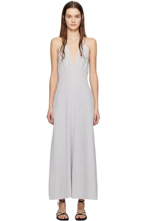 Totême Gray Double Halter Maxi Dress