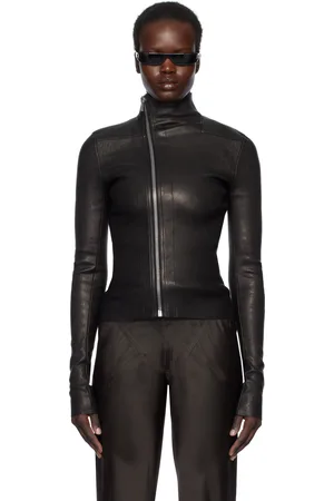 Rick Owens Black Hollywood Gary Leather Jacket