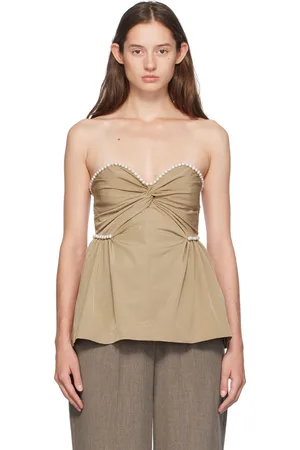 Kika Vargas Beige Hebe Top