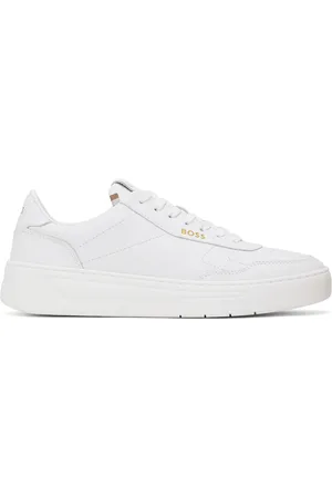 HUGO BOSS White Leather Logo Sneakers