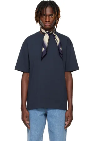 DRIES VAN NOTEN Navy Boxy Cotton T-shirt