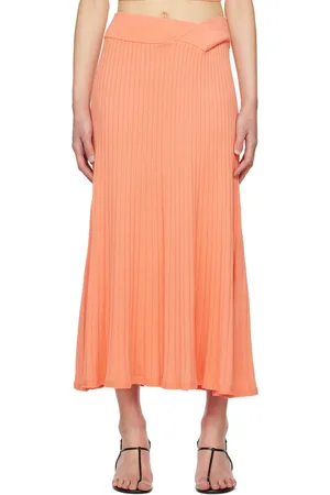 Anna Quan Orange Celeste Midi Skirt