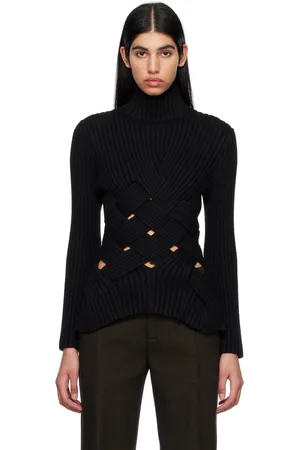 Bottega Veneta Black Intreccio Turtleneck