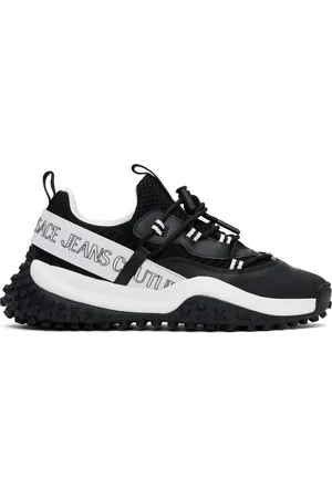 VERSACE Black & White Logo Hyber Sneakers