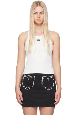 Moschino White Patch Tank Top