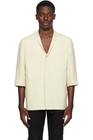 Ermenegildo Zegna Off-White Single-Breasted Blazer