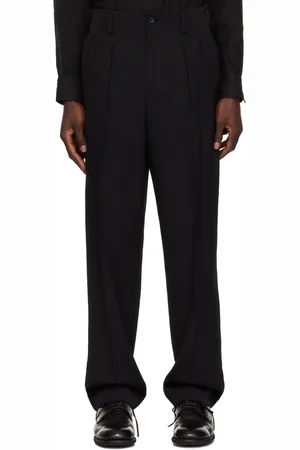YOHJI YAMAMOTO Black Tuck Trousers