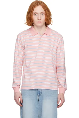 DUNST Pink & Blue Multi Stripe Collared Polo
