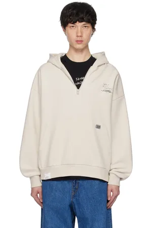 Izzue Beige Graphic Print Zip Hoodie