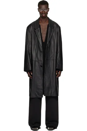 Entire Studios Black Single Breasted Leather Coat