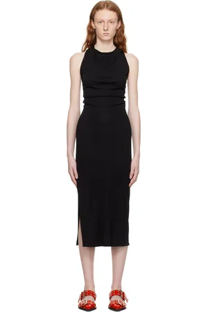 Helmut Lang Black Twisted Maxi Dress