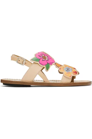 Marni Kids Pink & Brown Flower Sandals