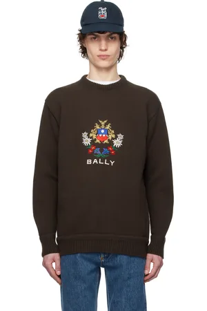 Bally Brown Alpine Flowers Crewneck Sweater