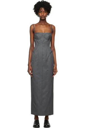 Thom Browne Gray Corset Maxi Dress