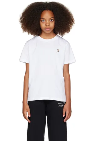 Moncler Big Kids White Logo Patch T-Shirt