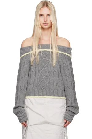 Kijun Gray Off-Shoulder Sweater