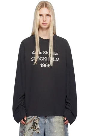 Acne Studios Black Relaxed-Fit Long Sleeve T-shirt