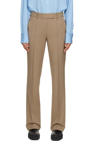 Helmut Lang Taupe Pinched Seam Trousers